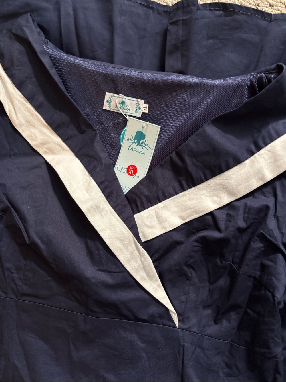Vintage-Inspired Navy Sailor Dress with White Trim *NWT* - Picture 2 of 7